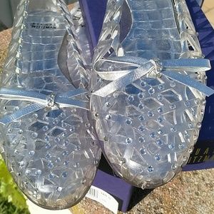 NIB Stuart Weitzman Swarovski Crystal Jelly Flats